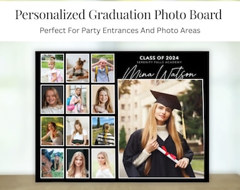 Personalized Graduation Photo Board, Graduation Party Decor