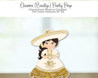 36" Gold Charra Cutout: Baptism, Birthday Party Prop