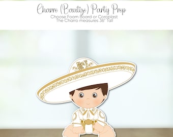 Baby Charro Cut Out: Gold Suit, Baptism/Birthday Prop (36")