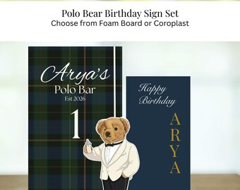 Preppy Polo Backdrop Set | Classic Party Decor | Personalized First Birthday Display