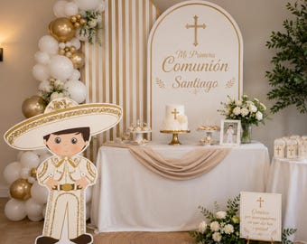 Gold Charro Cut Out: 36" Baptism Party Prop