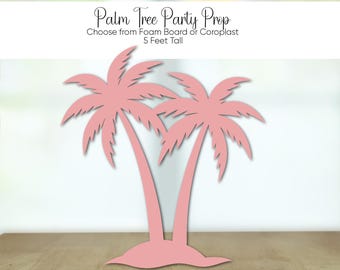 Pink Palm Tree Party Prop: 5-Foot Tall Cutout