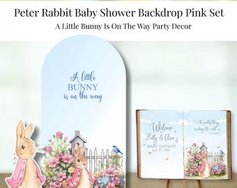 Peter Rabbit Baby Shower Backdrop Set & Floral Bunny Storybook Decor