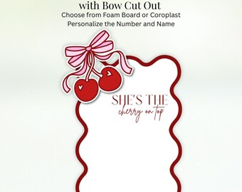 Cherry Baby Shower Backdrop with Bow Cut Out