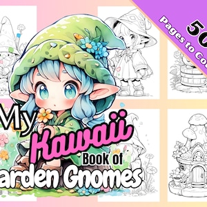 My Kawaii Garden Gnomes Coloring Book