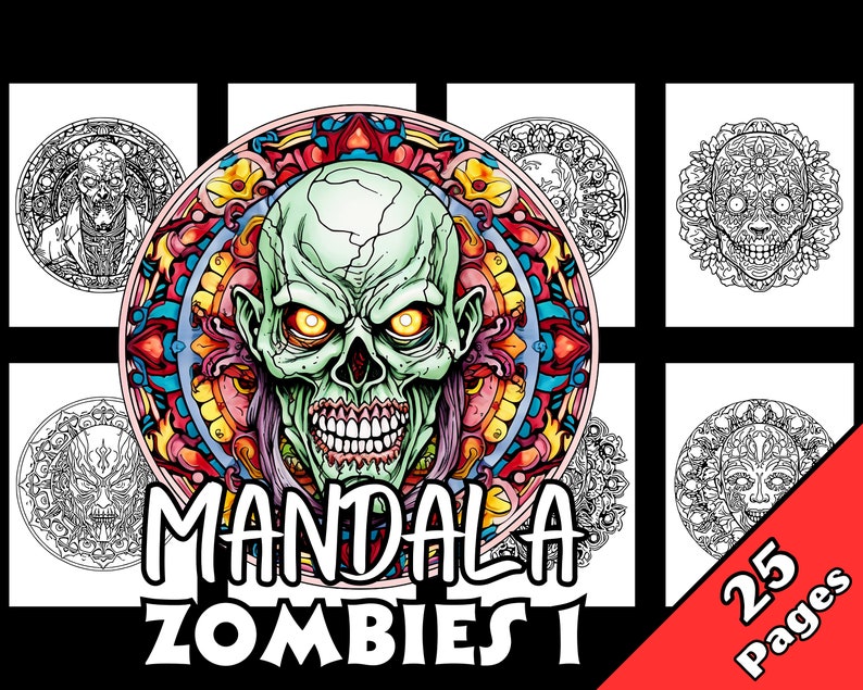 Mandala Zombies 1 Coloring Book - Etsy