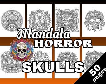 Mandala Skulls 1 Coloring Book