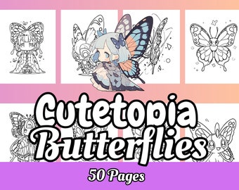 Cutetopia Butterflies Coloring Book