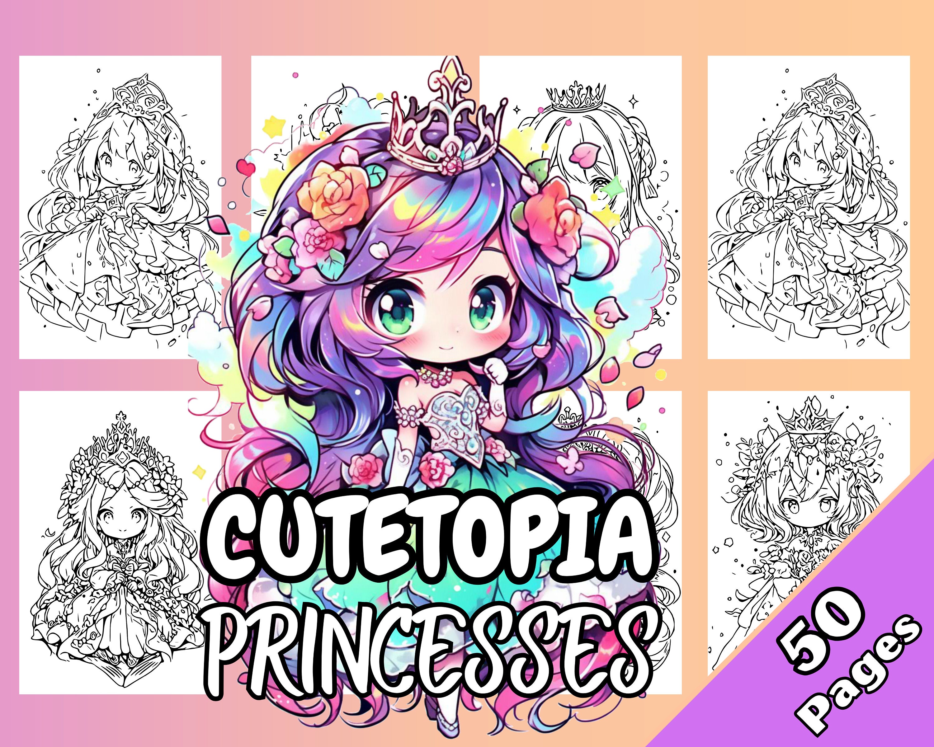 Cutetopia Princesses Coloring Book Digital Download
