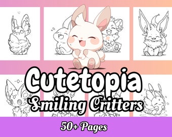 Cutetopia Smiling Critters Coloring Book