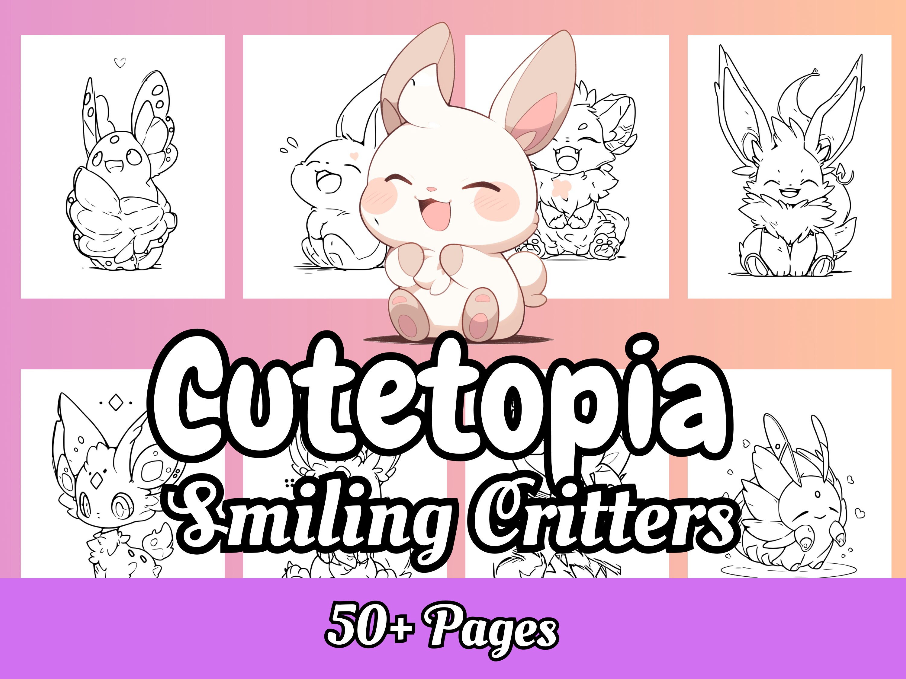 Cutetopia Smiling Critters Coloring Book - Etsy