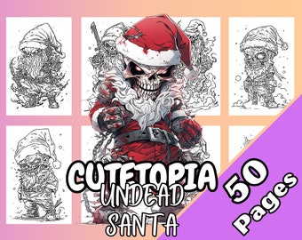Cutetopia Undead Santa Coloring Book Digital Download