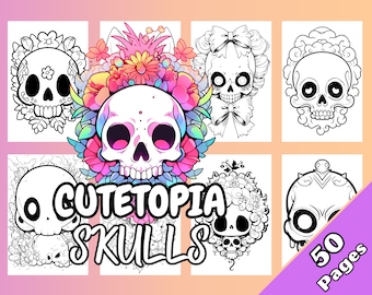 Cutetopia Skulls Coloring Book