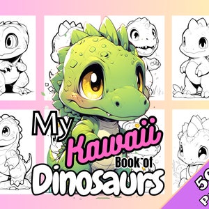 My Kawaii Dinosaurs Coloring Book