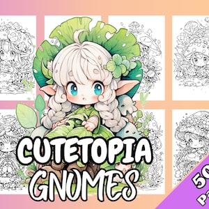 Cutetopia Gnomes Coloring Book Digital Download