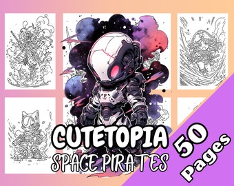 Cutetopia Space Pirates Coloring Book Digital Download