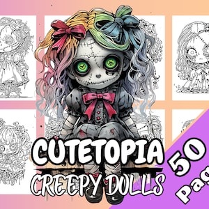 Cutetopia Creepy Dolls Coloring Book Digital Download