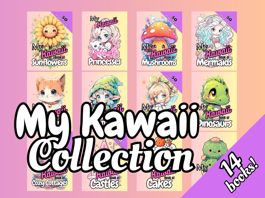 Full Collection of My Kawaii Series - 14 Coloring Books - Etsy