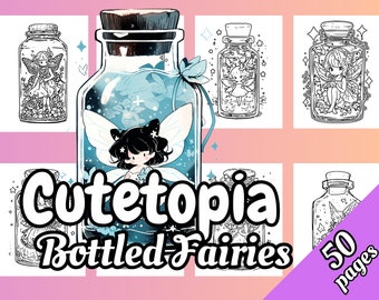 Cutetopia Bottled Fairies Coloring Book
