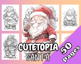 Cutetopia Santa Coloring Book Digital Download