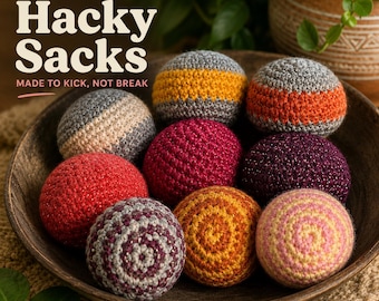 Handmade Crochet Hacky Sack | Retro 90s Fidget Toy, Foot Bag