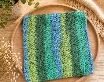 Crocheted Cotton Dishcloth Set | Farmhouse Kitchen Decor, Eco Friendly Washcloths