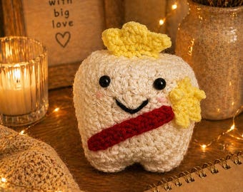 Handmade Crochet Tooth Fairy Pillow with Pocket | Kids Keepsake Lost Tooth Gift