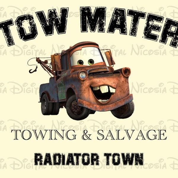 Tow Mater Towing And Salvage Png , Radiator Springs png Instant Digital Download Cut File For Silhouette Cricut Png