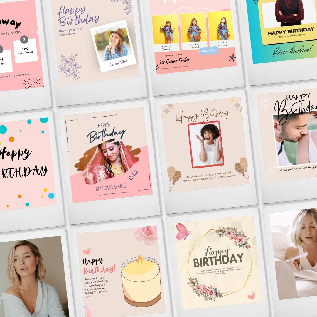 Instagram Birthday Templates Editable 20 Templates Canva Etsy Instagram Birthday Templates Editable 20 Templates Canva Etsy