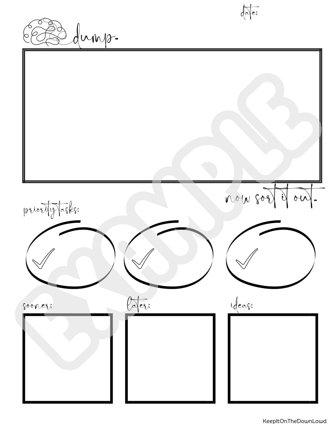 Printable Brain Dump Template - Etsy