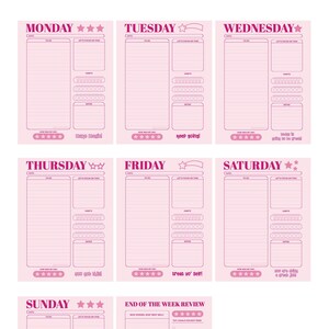 PINK Printable Weekly Planner - Etsy
