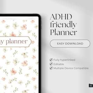ADHD Friendly daily Digital Planner Minimalist weekly planner Monthly Planner GoodNotes iPad Planner student and teacher