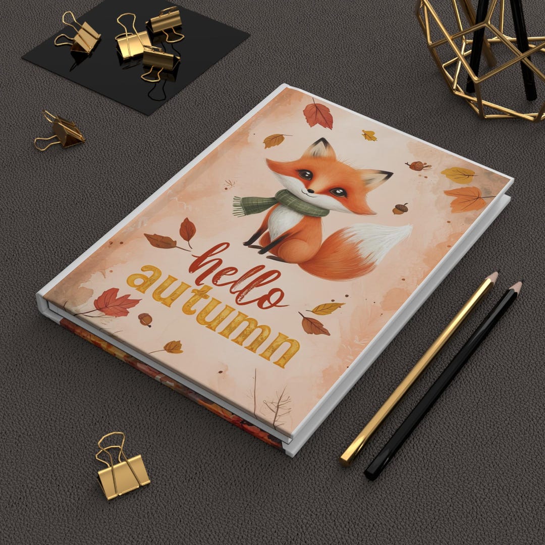 Hello Autumn Personalized Hardcover Journal - Etsy