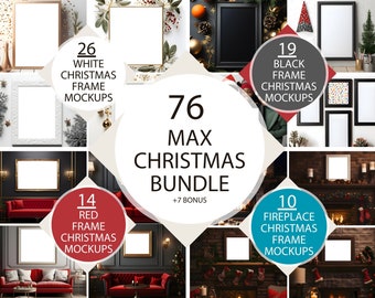 Christmas Photo Frame Mockup Bundle | Canva Template (Digital Download)