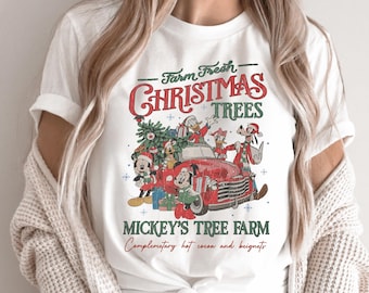 Retro Christmas Trees Mickey's Tree Farm Disney Shirt, Vintage Disney Christmas Shirt, Mickey & Friends Christmas Shirt, Christmas Gift