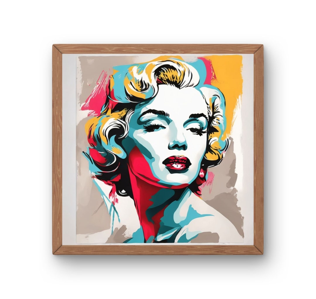Watercolor Sketch Marilyn Monroe Retro Pop Wall Art Vibrant Retro Urban