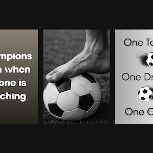 Set di 3 stampe di calcio con famose citazioni sportive motivazionali, poster motivazionali da parete per la cameretta dei tuoi ragazzi adolescenti