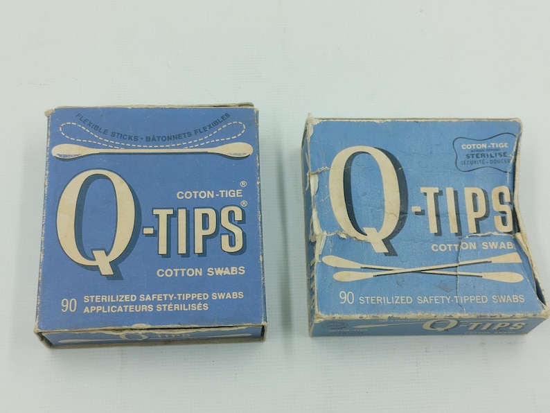 Q Tips Box Vintage Q-tips Cotton Swabs Original Box - Etsy