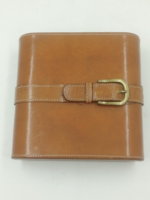 Vintage Accordion File Folder With Leather Cover – Expanding