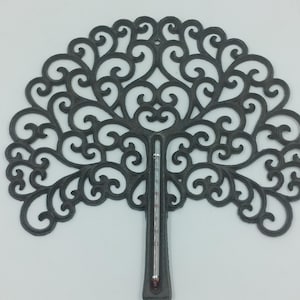 Vintage Cast Iron Tree Thermometer Wall Hanging