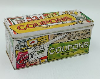 Vintage 1981 Coupon Tin Box