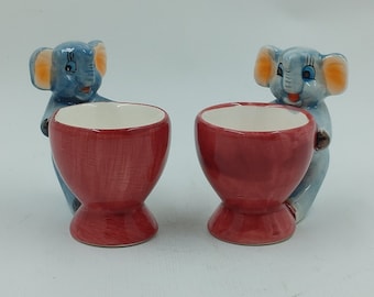 Vintage Hand Painted Ceramic Egg Cups