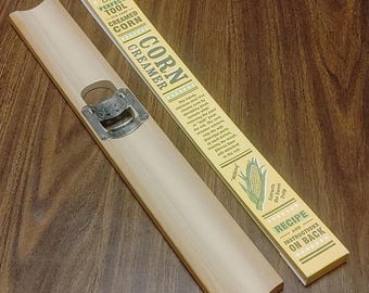 Planche à outils en bois pour crème de maïs, millésime 2002 - « L'outil parfait pour une crème de maïs facile » - Neuf ancien stock