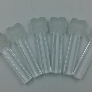 Vintage Durand Crystal Frosted Cutlery Rests Set of 6