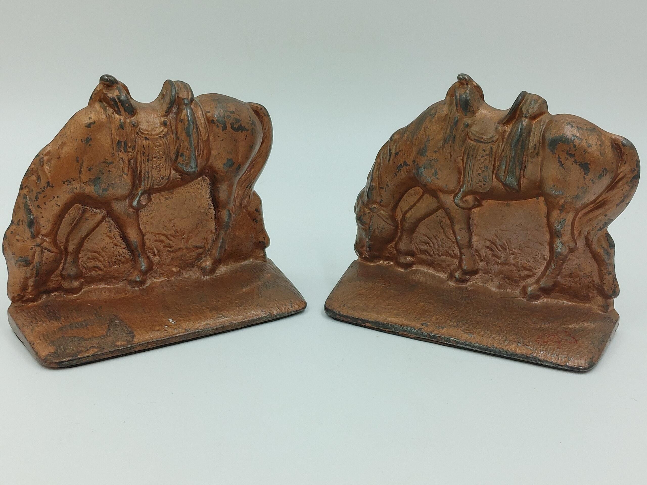 Paire De Serre-livres Cheval – Fer – Style Antique – 24cm – Aubaho – Déco Bibliothèque