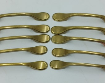 Vintage Brass Pull Handles Set of 10