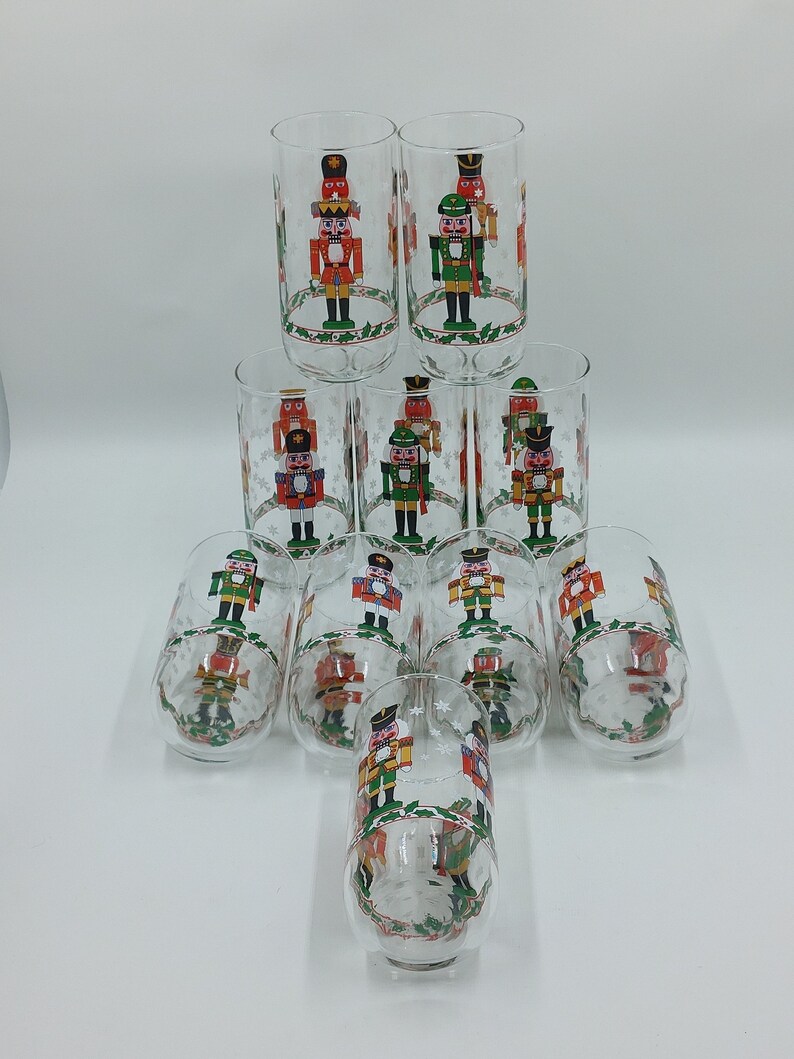Vintage Libbey Christmas Nutcracker Drinking Glasses Etsy