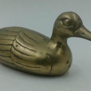 Vintage Brass Duck Sculpture