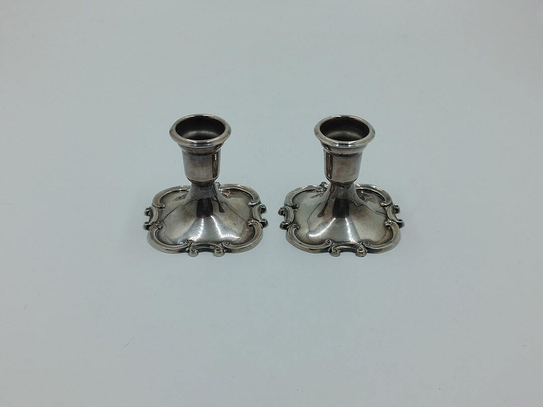 Vintage Silver Plate Candlestick Holders Etsy