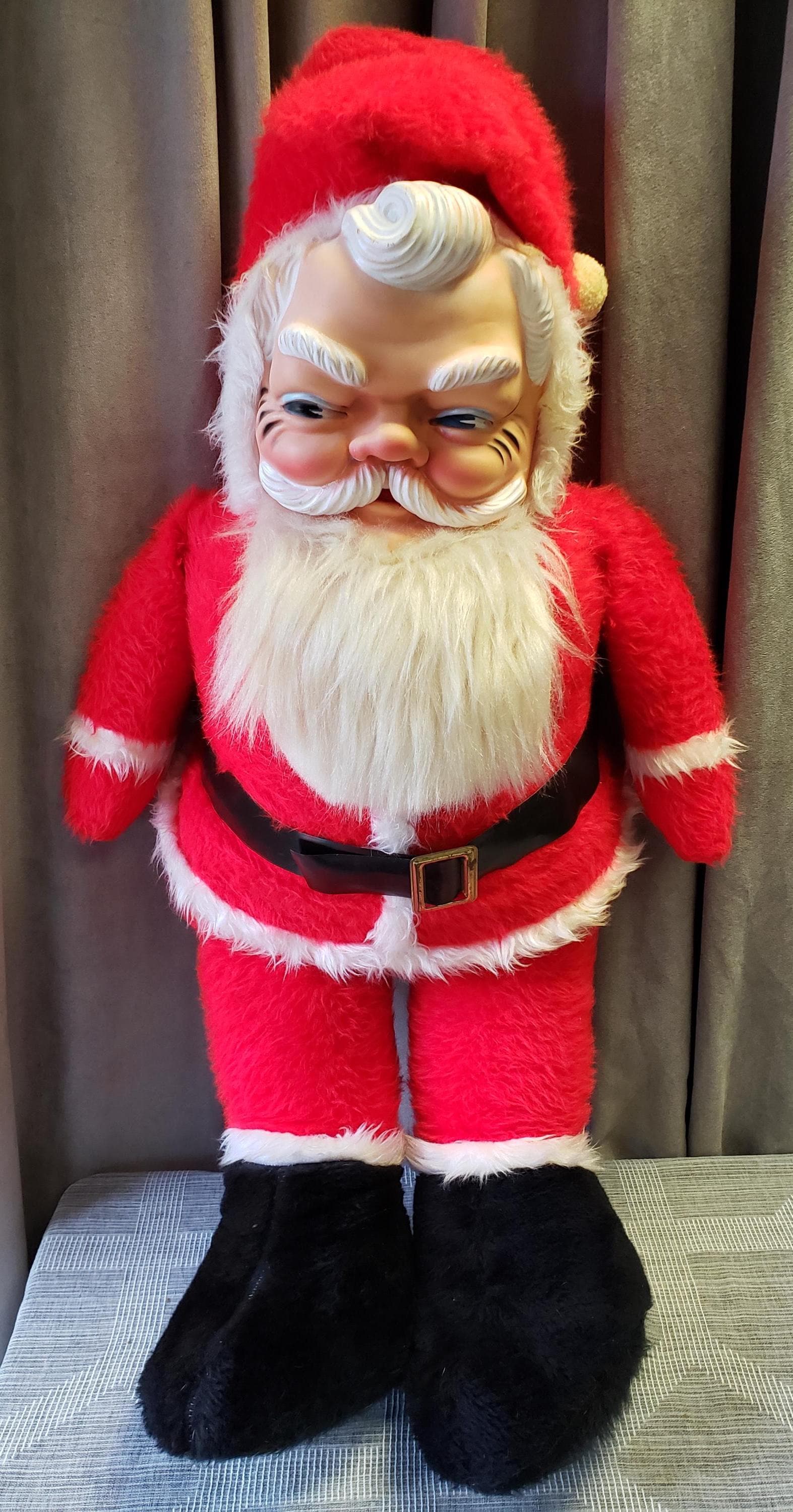 Vintage Rubber Face Plush Santa - Etsy